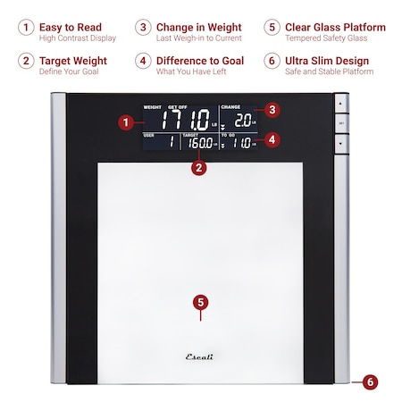 Escali Track and Target Bathroom Scale USTT200